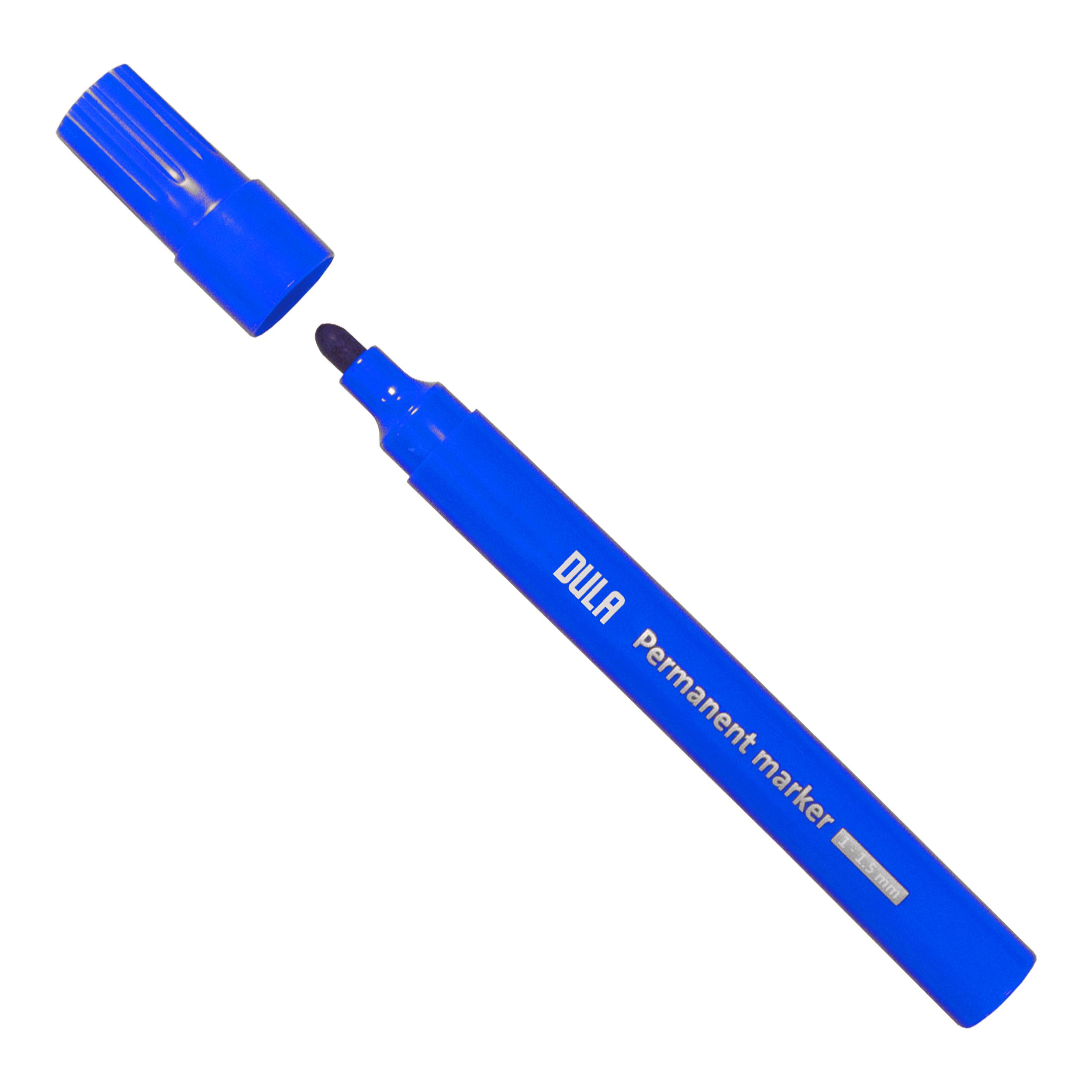 Permanentmarker Blau – Permanente Stifte – 1–1,5 mm Rundspitze Marker – 4 Stück blaue Permanentstifte – DULA-2