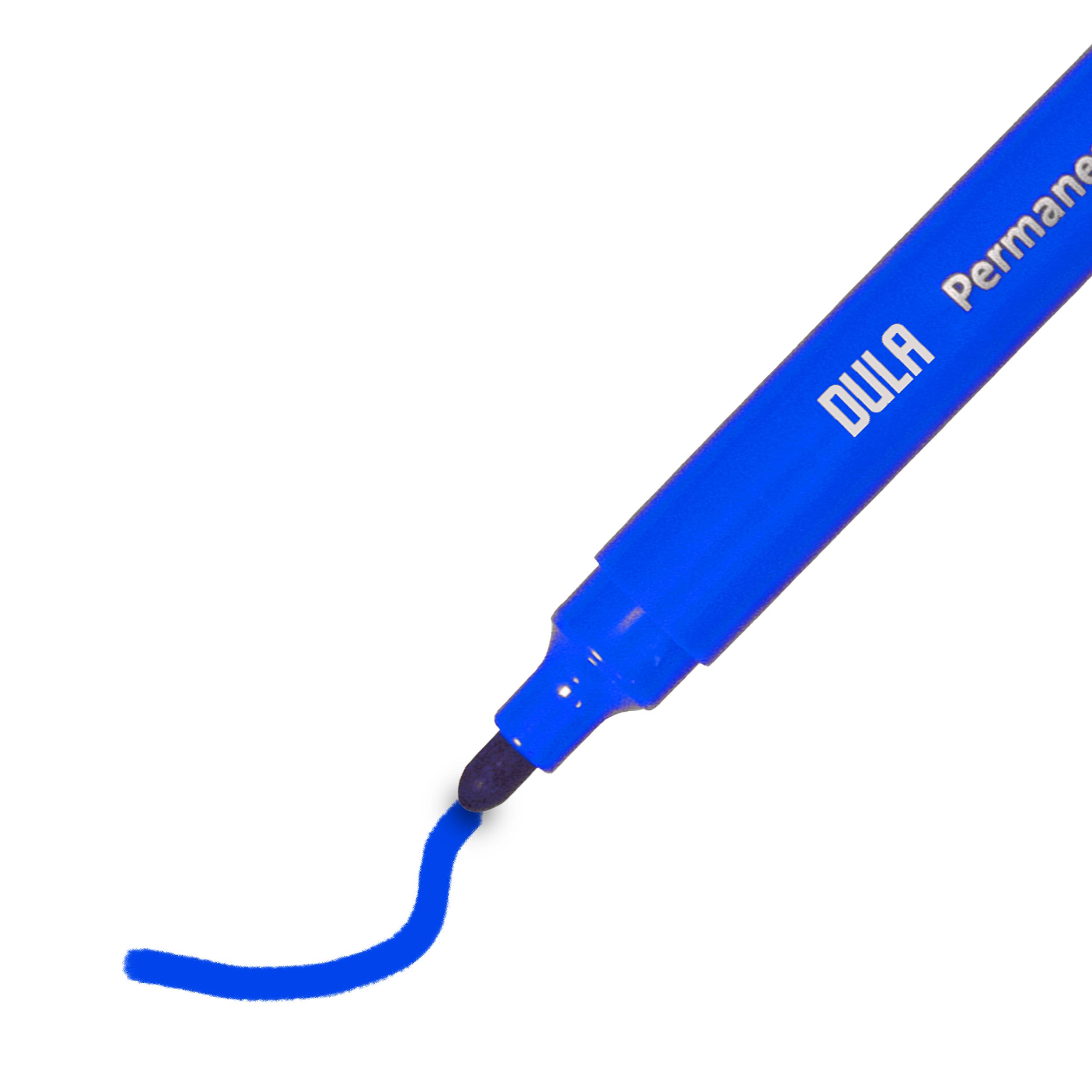 Permanentmarker Blau – Permanente Stifte – 1–1,5 mm Rundspitze Marker – 4 Stück blaue Permanentstifte – DULA-3