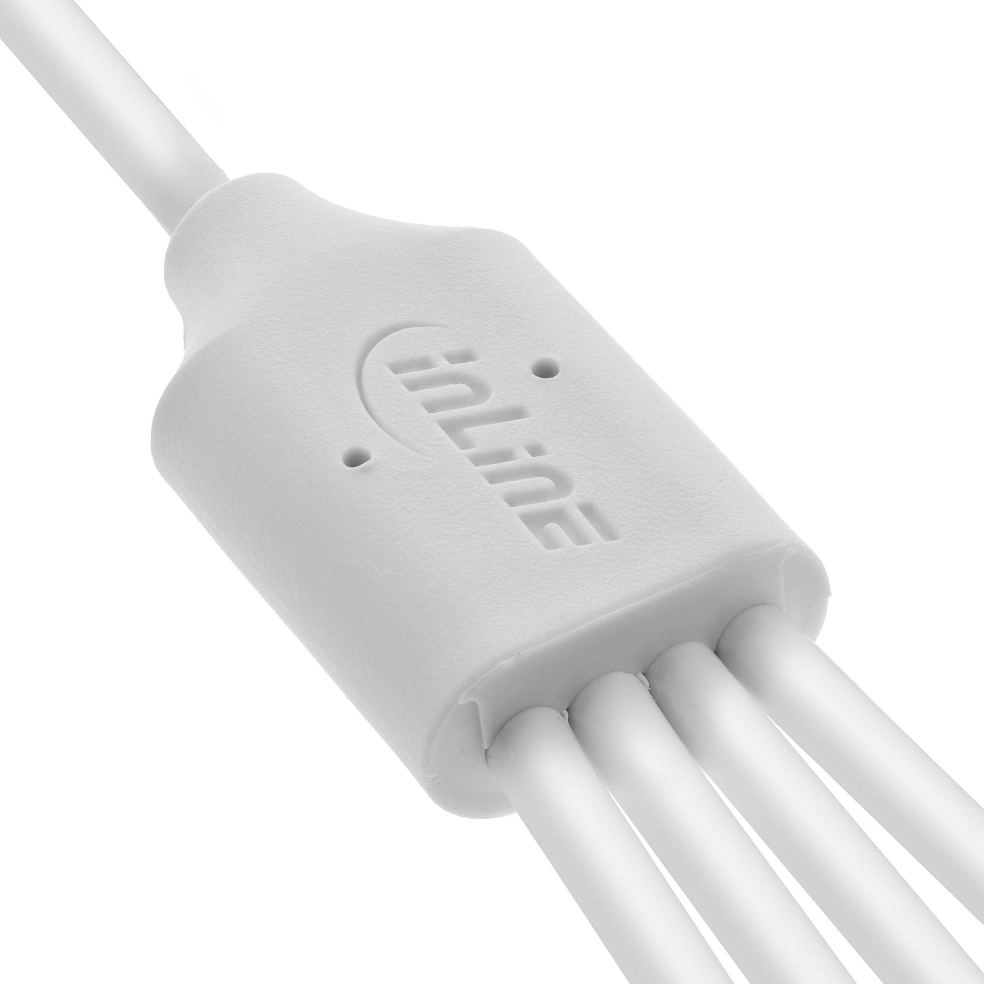 INLINE - USB 4in1 Y-Ladekabel - 1x USB-A Stecker an 4x USB-C Stecker - weiß - 2m-1