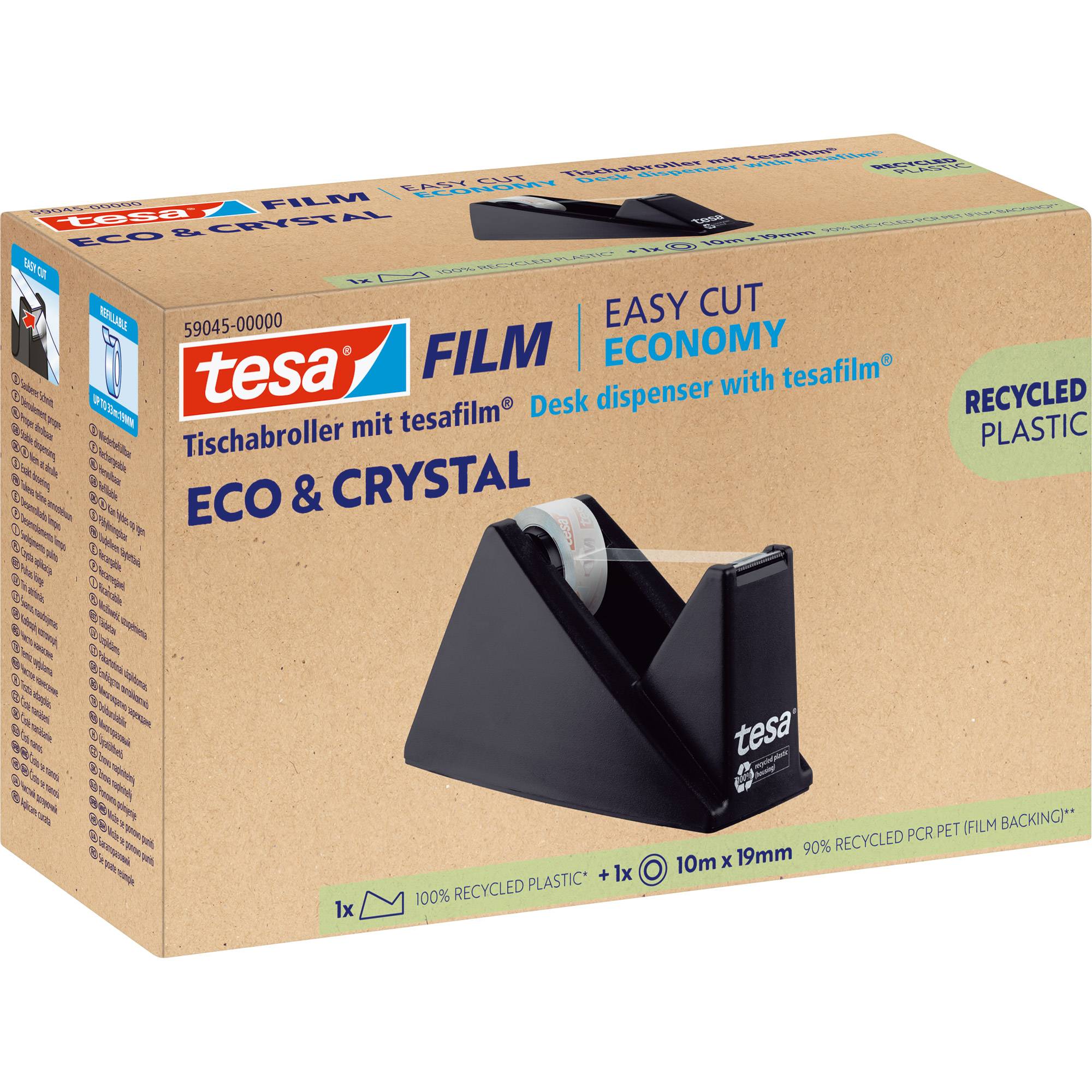 tesafilm® Eco & Crystal, 10m x 19mm, 1 Rolle + Tischabroller-3