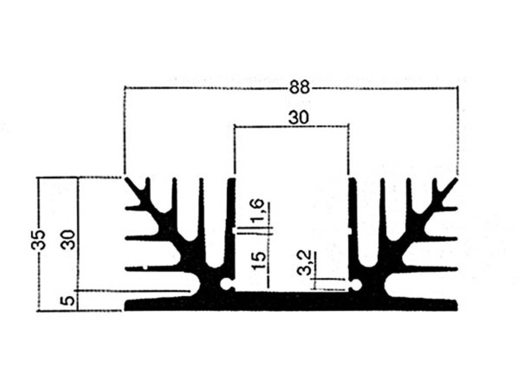 KÜHLKÖRPER 75mm 2 x TO3 2.5°C/W-2