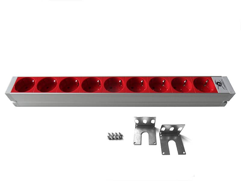 19 Zoll Steckdosenleiste für USV 9x Schuko rot C14 Anschluss 16 A Serverrack PDU für IT Sicherheit-2