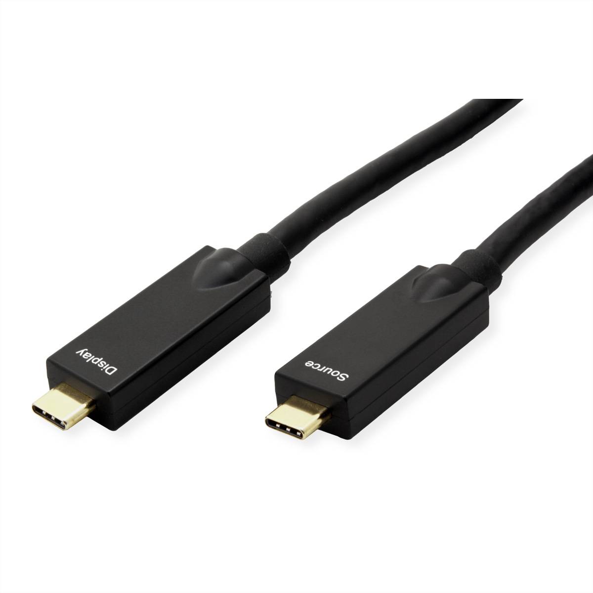 ROLINE USB 3.2 Gen 2 Kabel, AOC, C-C, ST/ST, 10Gbit/s, 4K60Hz, PD (Power Delivery) 60W, schwarz, 10 m-3
