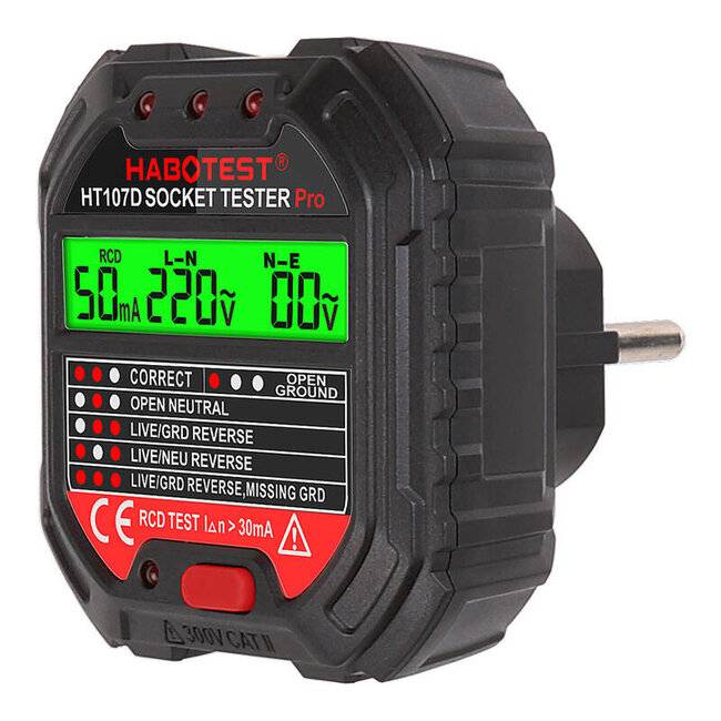 Habotest - HT107D - Steckdosentester mit Digitalanzeige Habotest HT107D-1