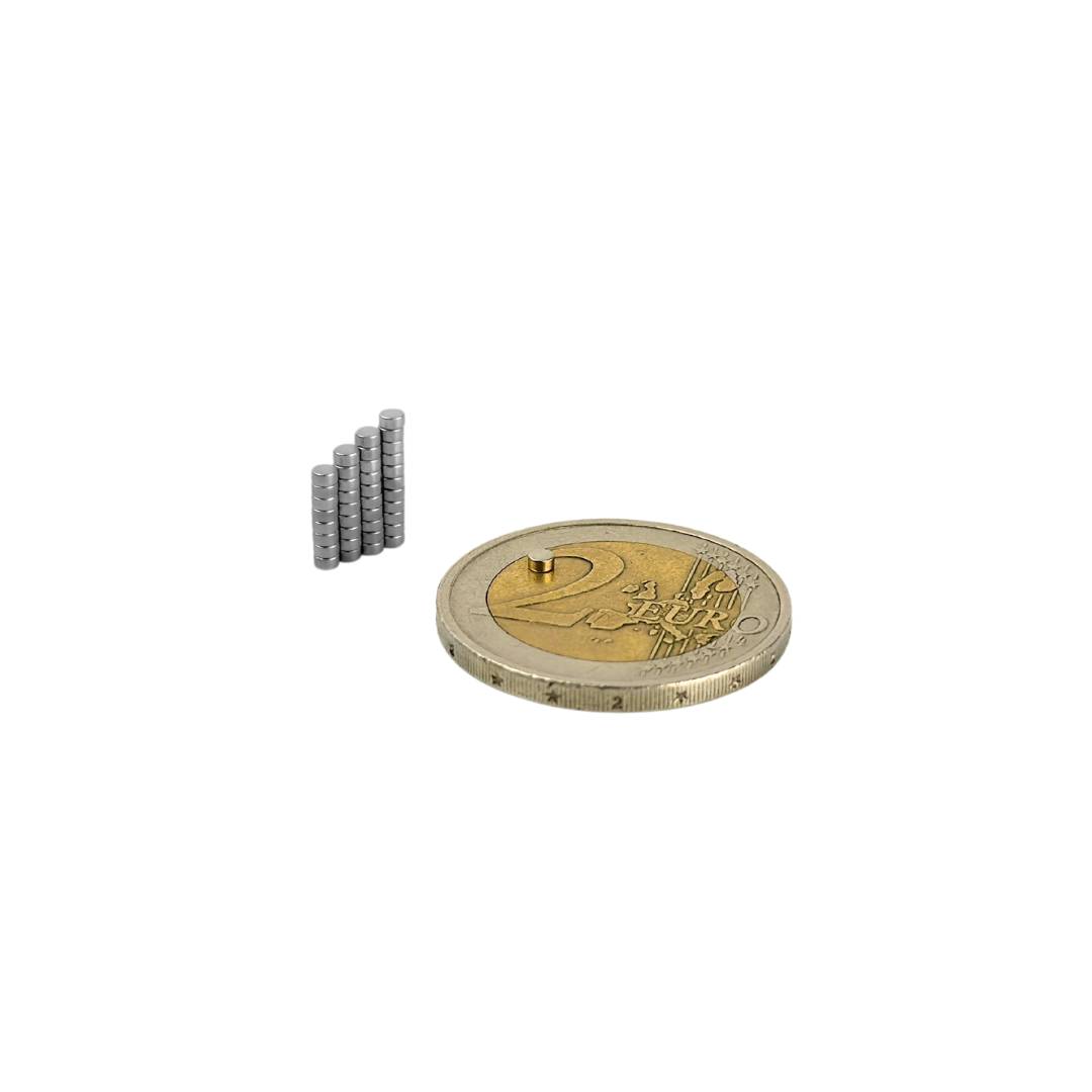 100 Stück Neodym Magnet 2mm x 1mm Supermagnete hohe Haftkraft Scheibenmagnet-1