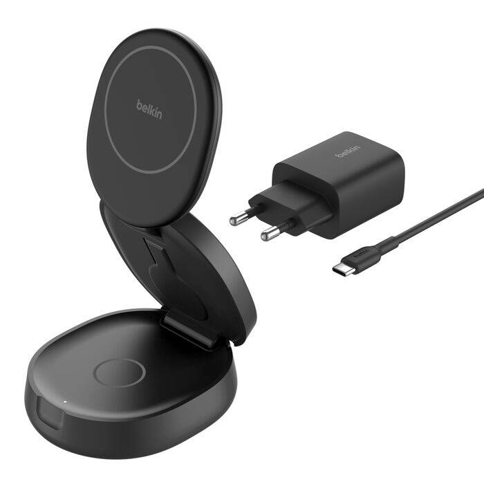 Belkin BoostCharge - Kabelloses Ladegerät - 3-in-1, magnetic, compact + AC-Netzteil-1