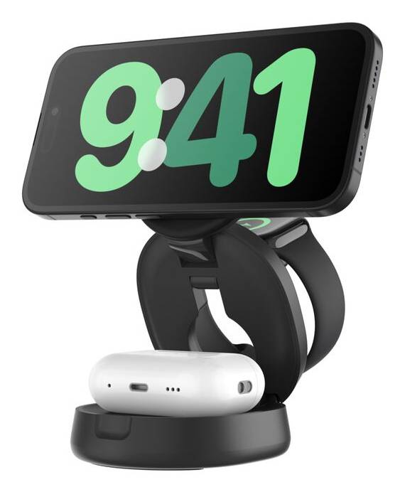 Belkin BoostCharge - Kabelloses Ladegerät - 3-in-1, magnetic, compact + AC-Netzteil-2