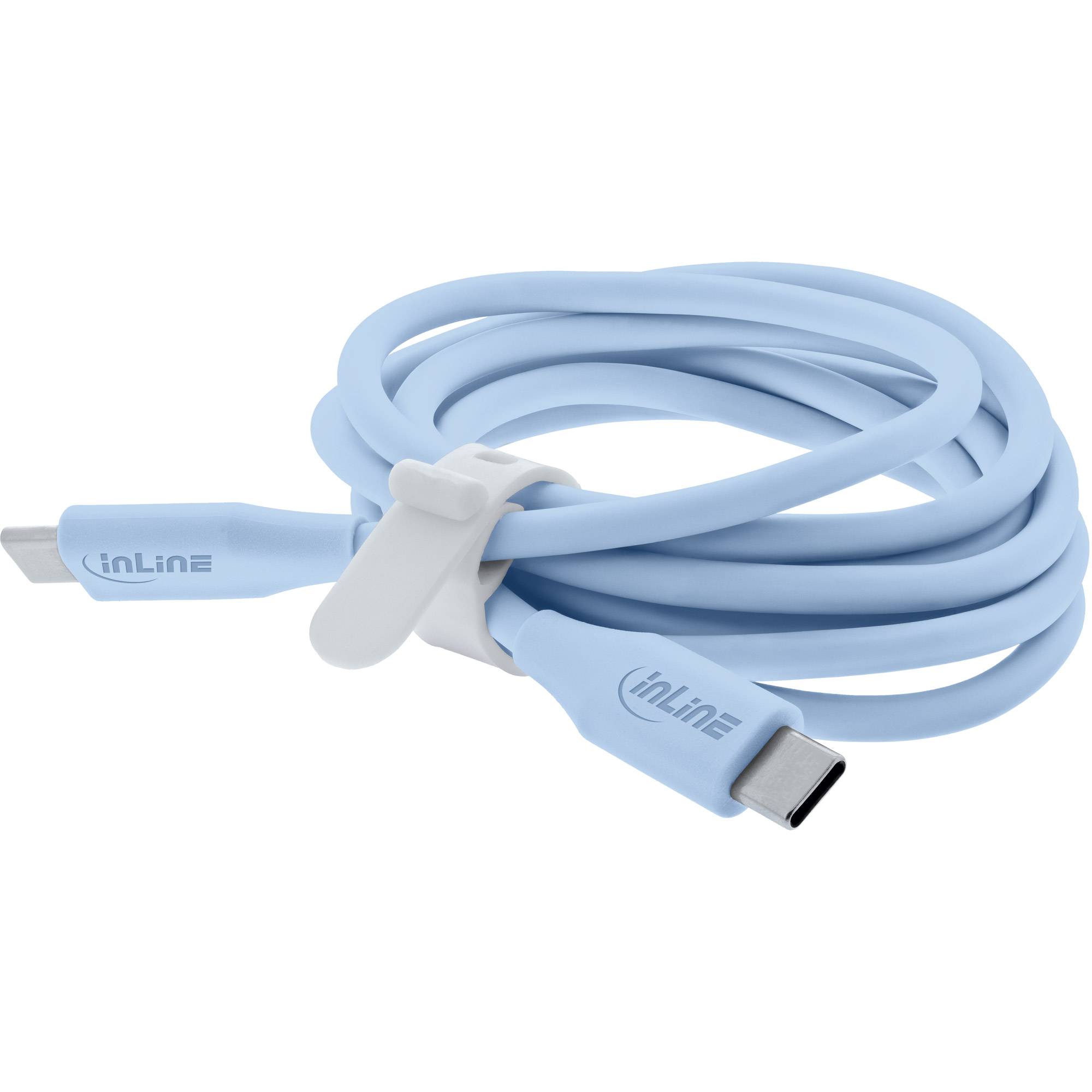 InLine® USB 2.0 Kabel, USB-C Schnellladekabel 100W, Eisbonbon/blau 2m-1
