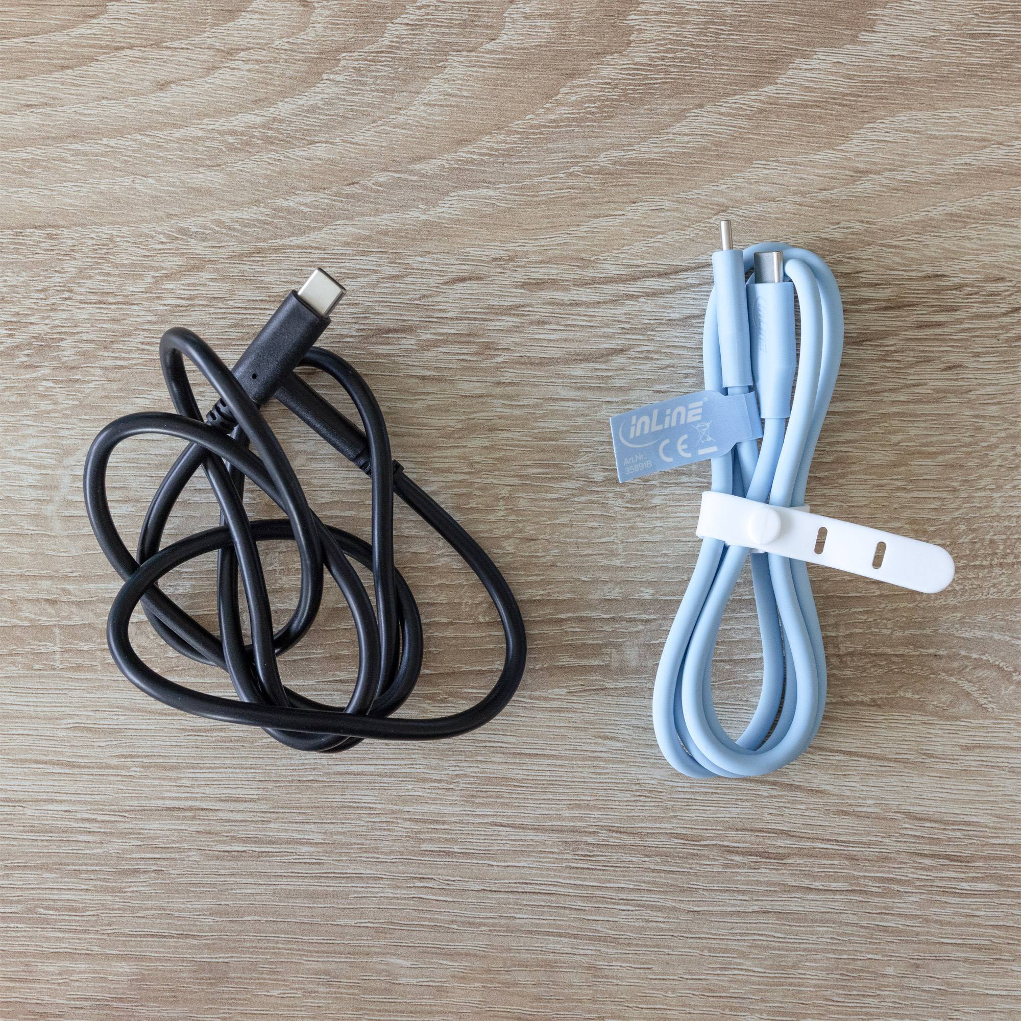 InLine® USB 2.0 Kabel, USB-C Schnellladekabel 100W, Eisbonbon/blau 2m-3