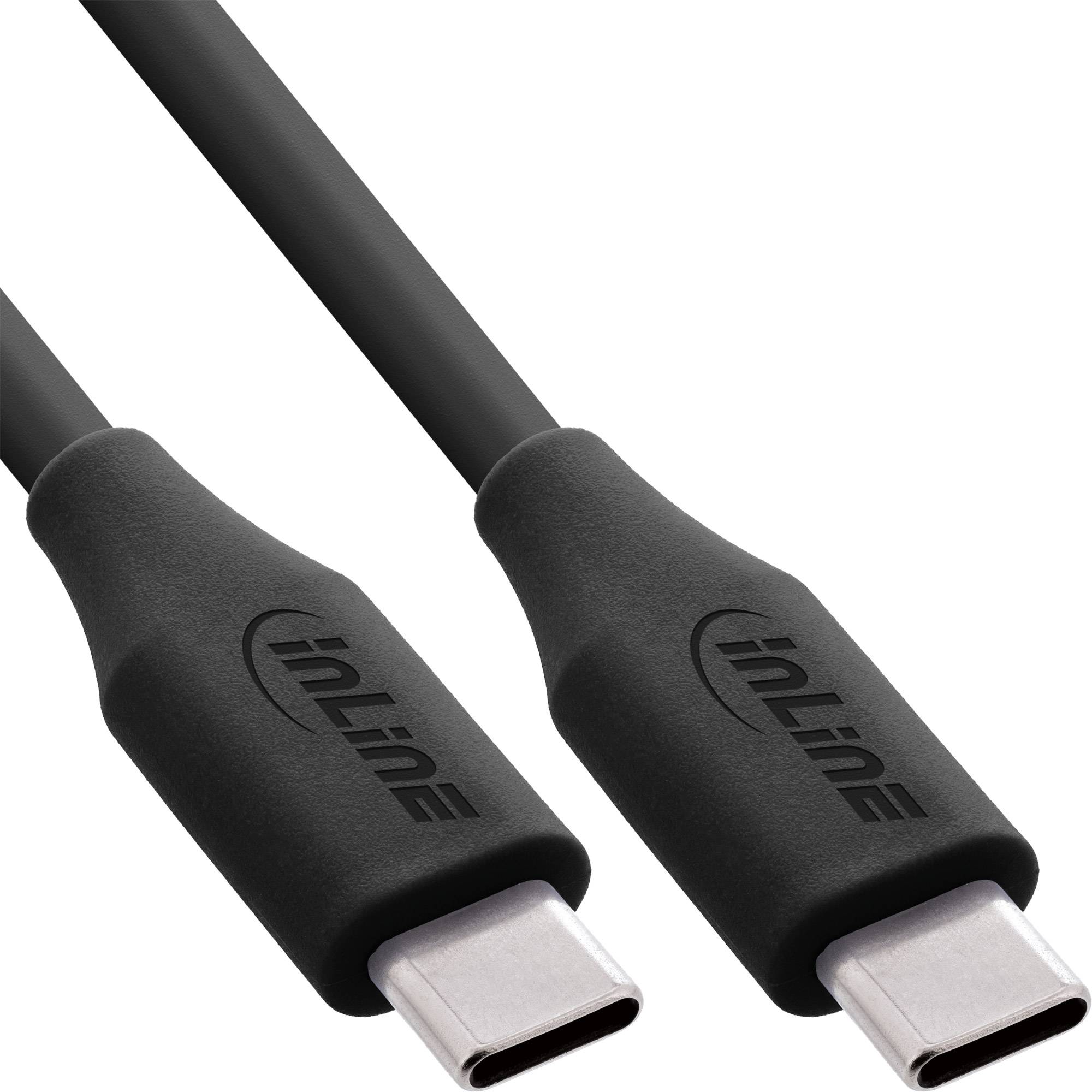 InLine® USB 2.0 Kabel, USB-C Schnellladekabel 100W, Black Cookie, schwarz 2m-0