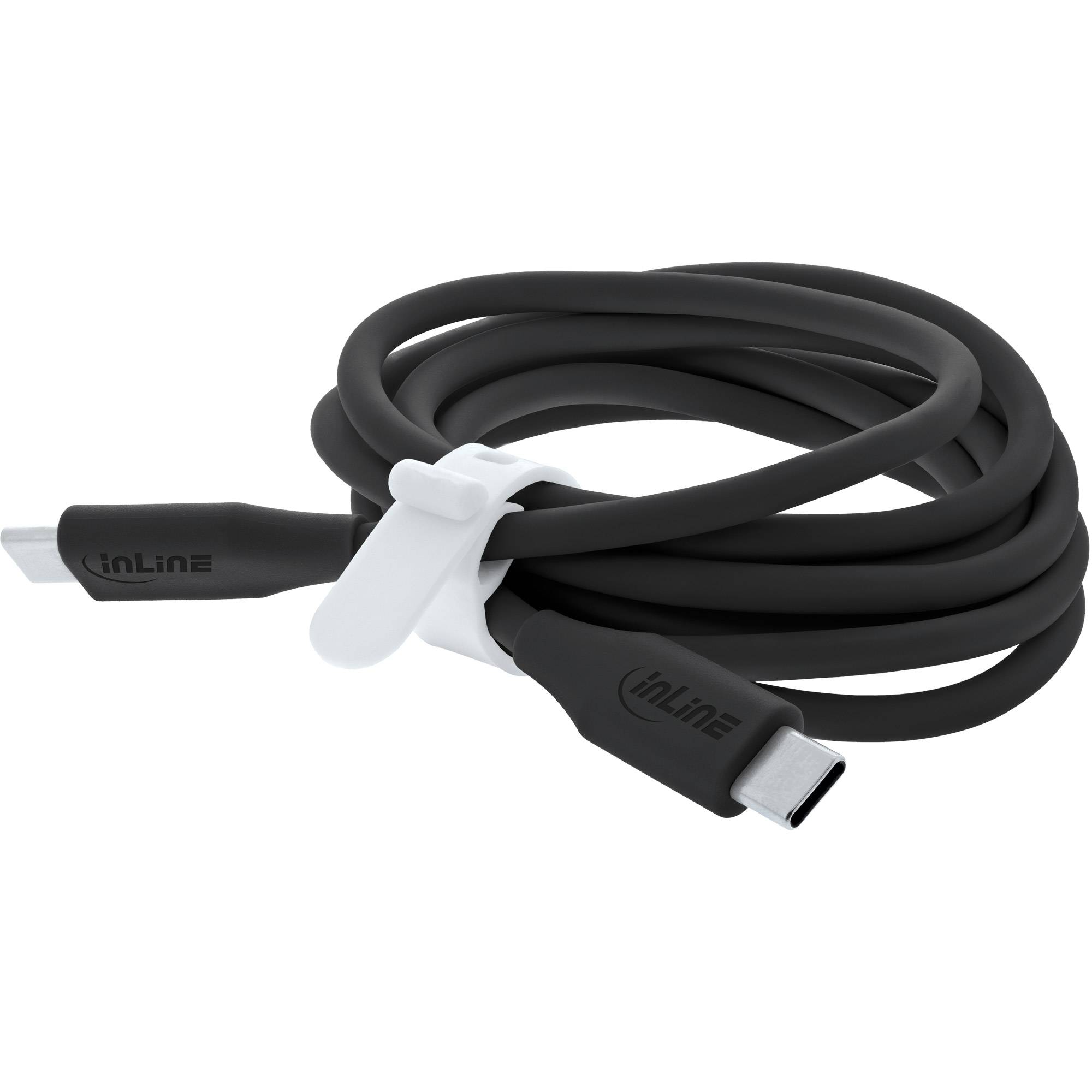 InLine® USB 2.0 Kabel, USB-C Schnellladekabel 100W, Black Cookie, schwarz 2m-1