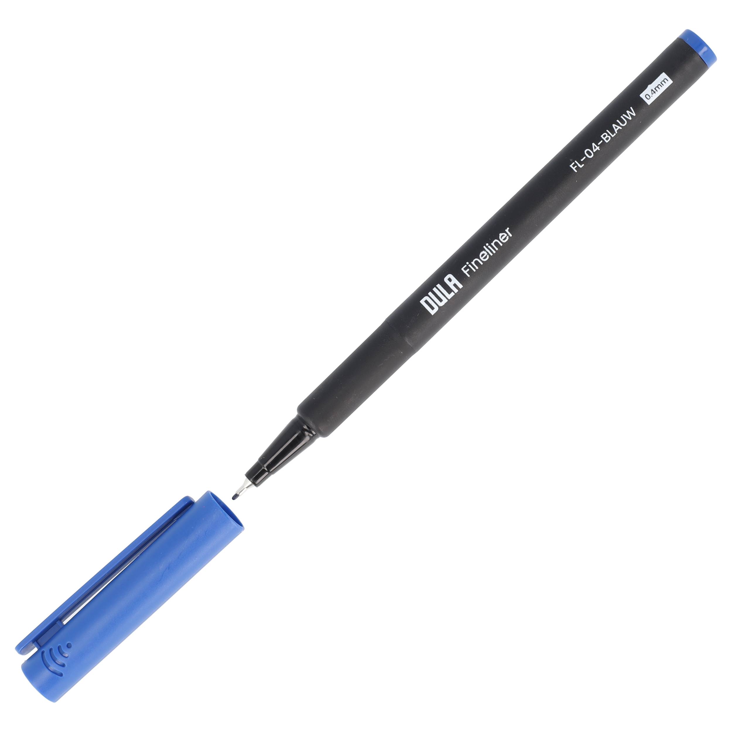 Fineliner blau 0,4 mm – Fineliner-Set – Blauer Stift – Zeichnen & Malen – 4 Stück blaue Fineliner – DULA-1