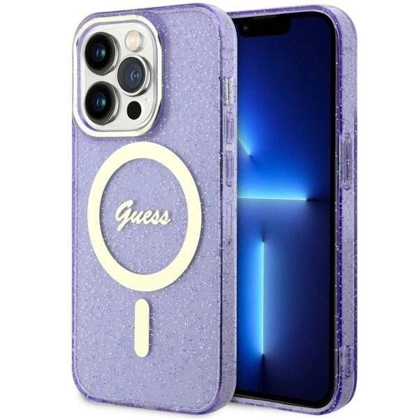 Guess GUHMP14XHCMCGU iPhone 14 Pro Max 6,7″ Lila/Lila Hardcase Glitter Gold MagSafe
