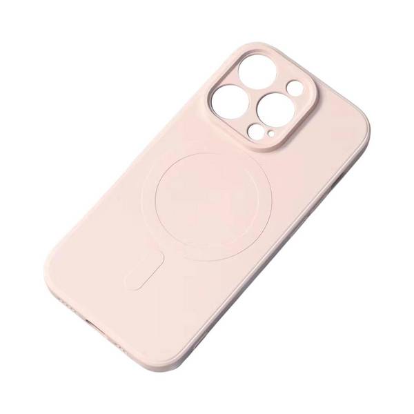 MagSafe-kompatible Silikonhülle iPhone 15 Plus – Creme