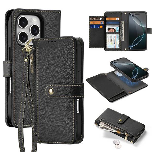 Dux Ducis Lawa Lederhülle iPhone 16 Pro Max - Schwarz