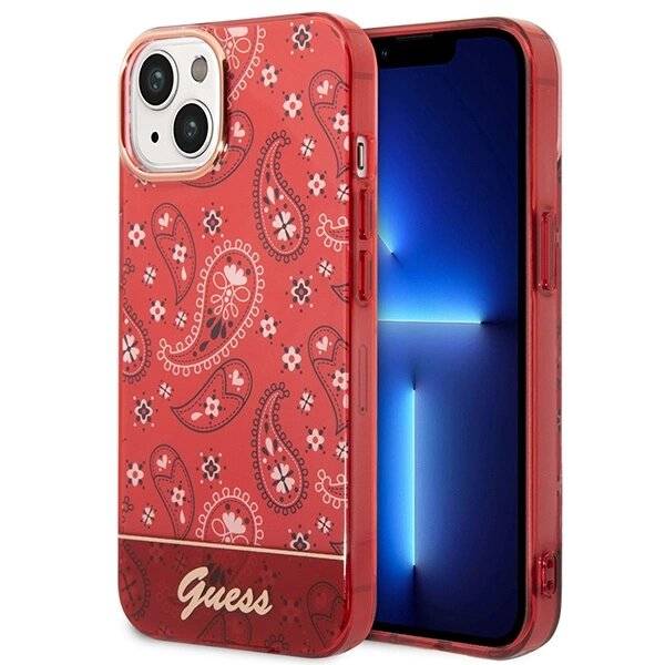 Guess GUHCP14SHGBNHR iPhone 14 6,1″ rot/rotes Hardcase Bandana Paisley