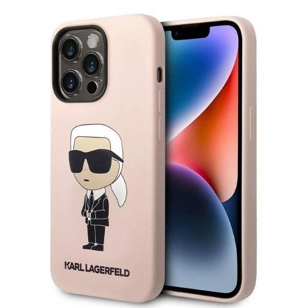 Karl Lagerfeld Silikon Ikonik MagSafe Hülle iPhone 14 Pro Max – Rosa