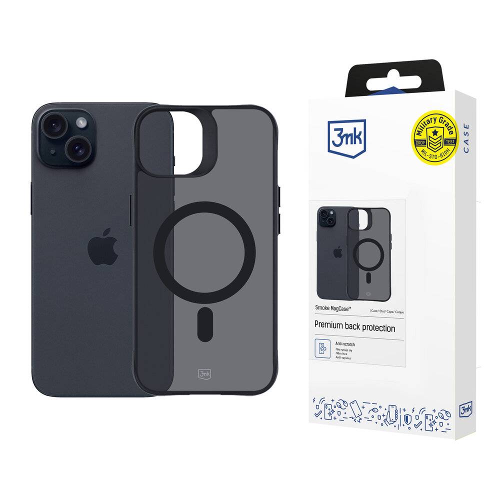 3mk Smoke MagCase Hülle MagSafe iPhone 15 Plus – durchscheinend-1