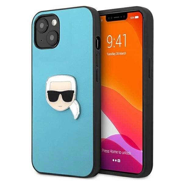 Karl Lagerfeld KLHCP13SPKMB iPhone 13 mini 5.4" blau/blau Hardcase Leder Ikonik Karl`s Head