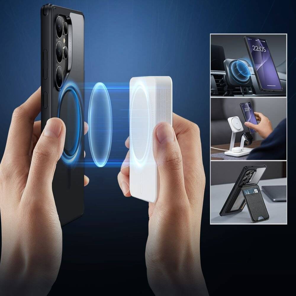 Classic Hybrid HaloLock Backcover Samsung Galaxy S25 Ultra Transparent Schwarz-2