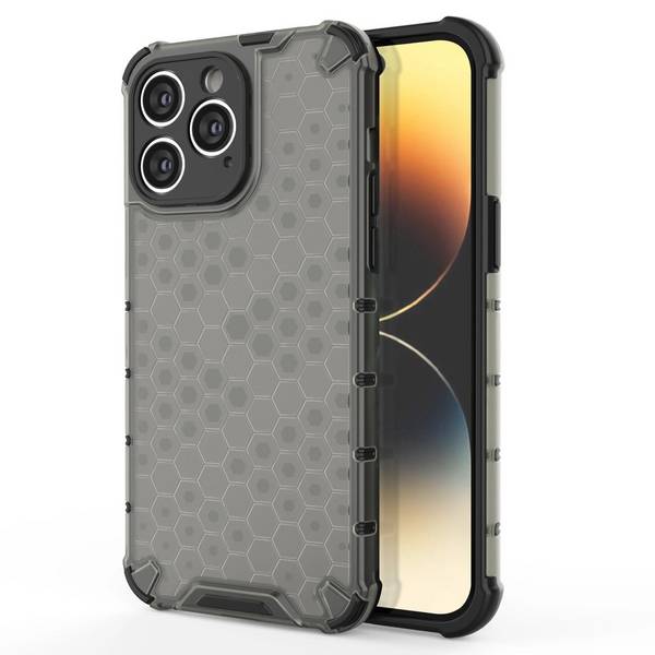 Wabenhülle iPhone 14 Pro gepanzerte Hybridhülle schwarz
