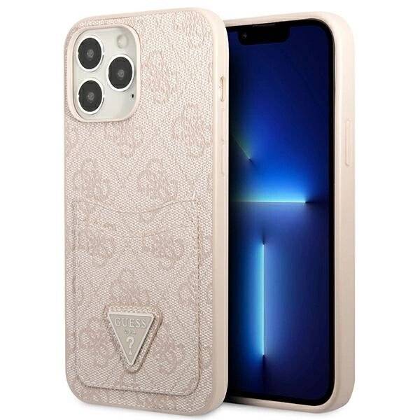 Guess 4G Triangle Logo Cardslot Hülle iPhone 13 Pro / – Pink-0