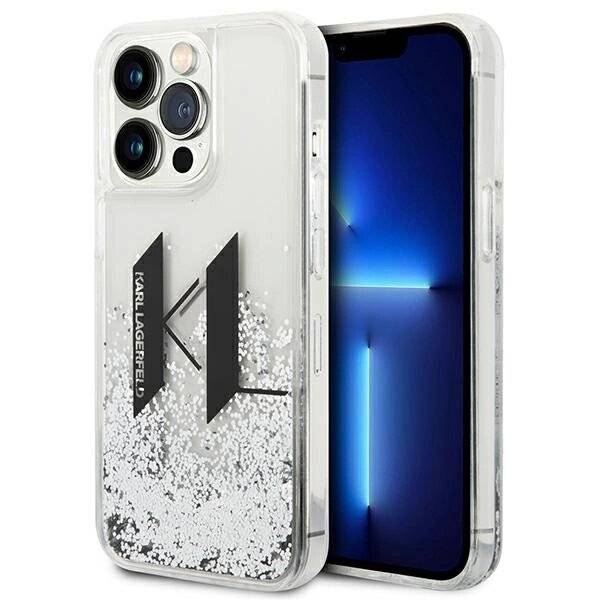 Karl Lagerfeld KLHCP14LLBKLCS iPhone 14 Pro 6.1" silber/silberne Hartschale Liquid Glitter Big KL