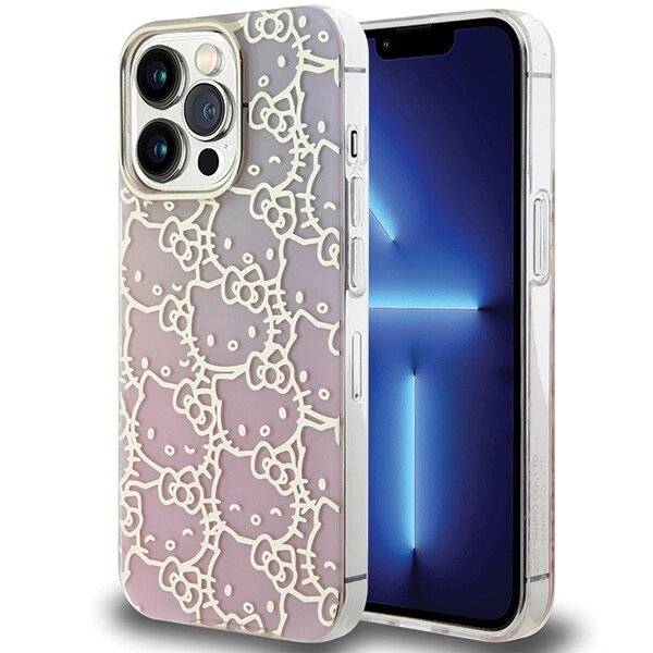 Hello Kitty IML Gradient Electrop Crowded Head Hülle iPhone 13 Pro Max – Pink