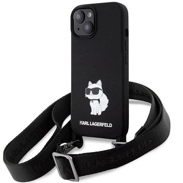 Karl Lagerfeld KLHCP15SSCBSCNK iPhone 15 6,1″ Hardcase schwarz/schwarz Crossbody Silikon