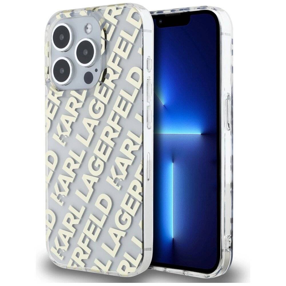 Karl Lagerfeld IML Fullover Logo Hülle iPhone 15 Pro – Gold-0