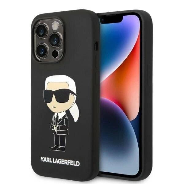 Karl Lagerfeld Silikon Ikonik Hülle iPhone 14 Pro – Schwarz
