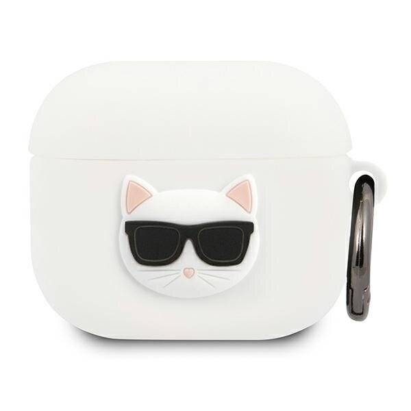 Karl Lagerfeld KLACA3SILCHWH AirPods 3 Abdeckung weiß/weiß Silikon Choupette-1