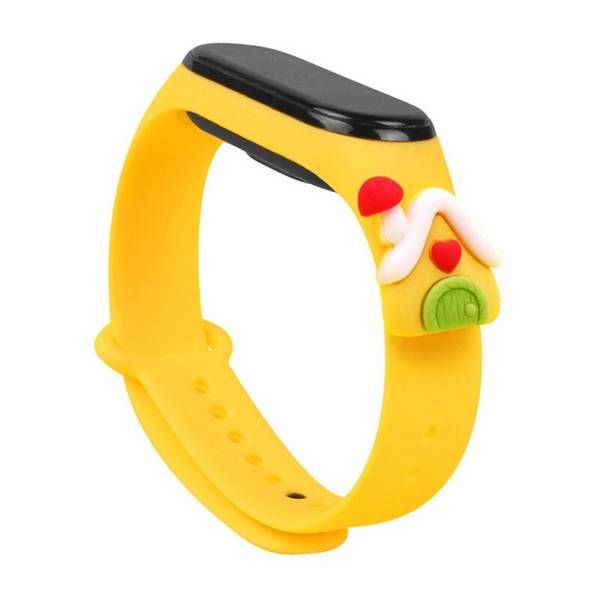 Strap Xmas Xiaomi Mi Band 5 / 6 Weihnachts-Silikonarmband Haus - Gelb