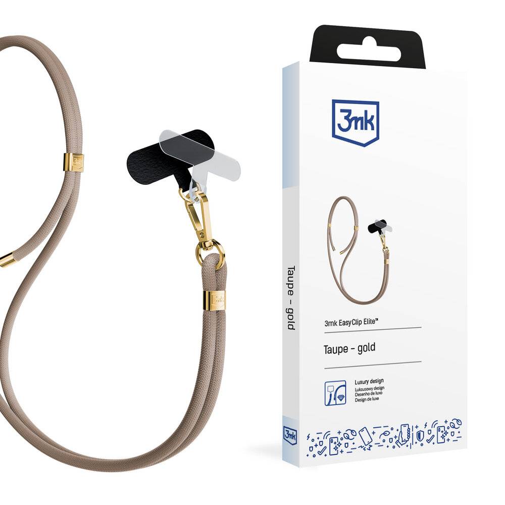 3mk EasyClip Elite Smartphone-Lanyard – Beige-1