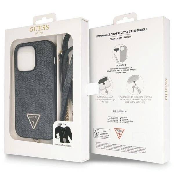 Guess GUHCP14LP4TDSCPK Hülle iPhone 14 Pro – schwarz Crossbody 4G Metal Logo