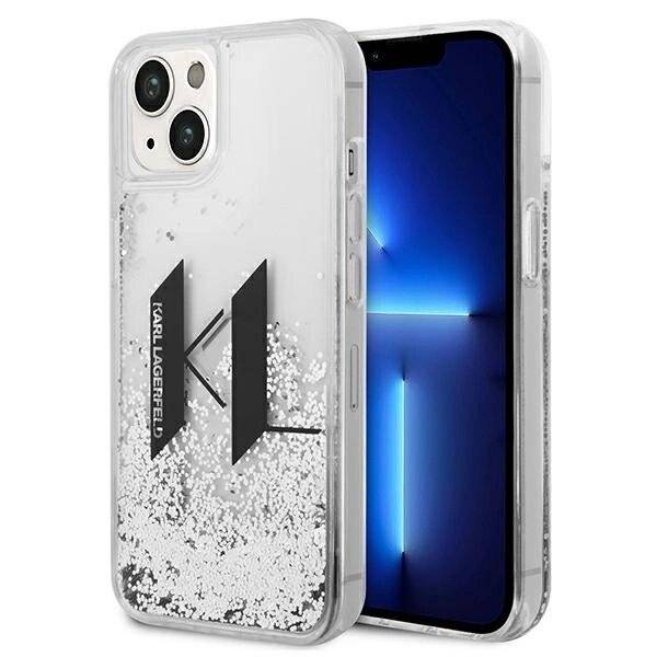 Karl Lagerfeld KLHCP14SLBKLCS iPhone 14 6.1" silber/silberne Hartschale Liquid Glitter Big KL-0