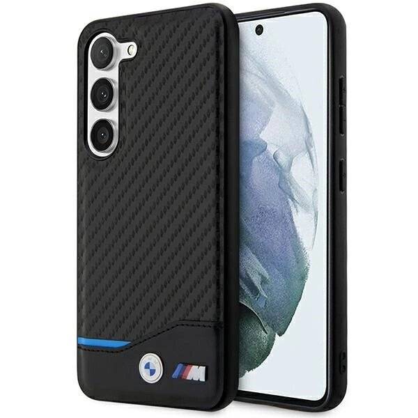 BMW Leder Carbon Hülle Samsung Galaxy S23+ - schwarz