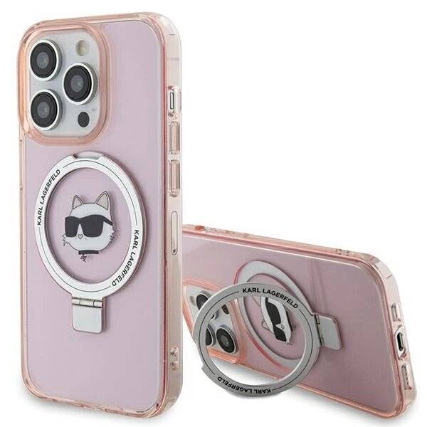 Karl Lagerfeld KLHMP15XHMRSCHP iPhone 15 Pro Max 6,7″ rosa/rosa Hardcase Ringständer Choupette