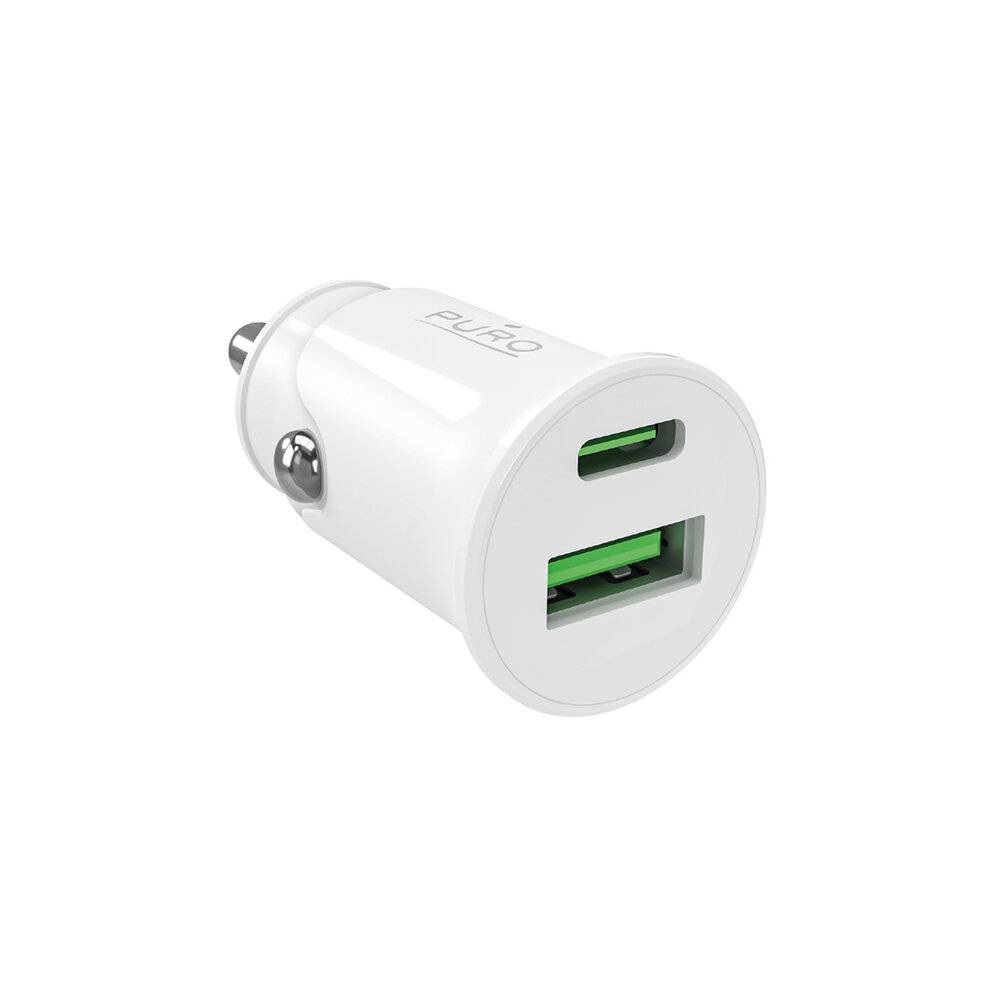 Puro Pro Lite Autoladegerät 1x USB-A + USB-C Power Delivery 20W - Weiß-1