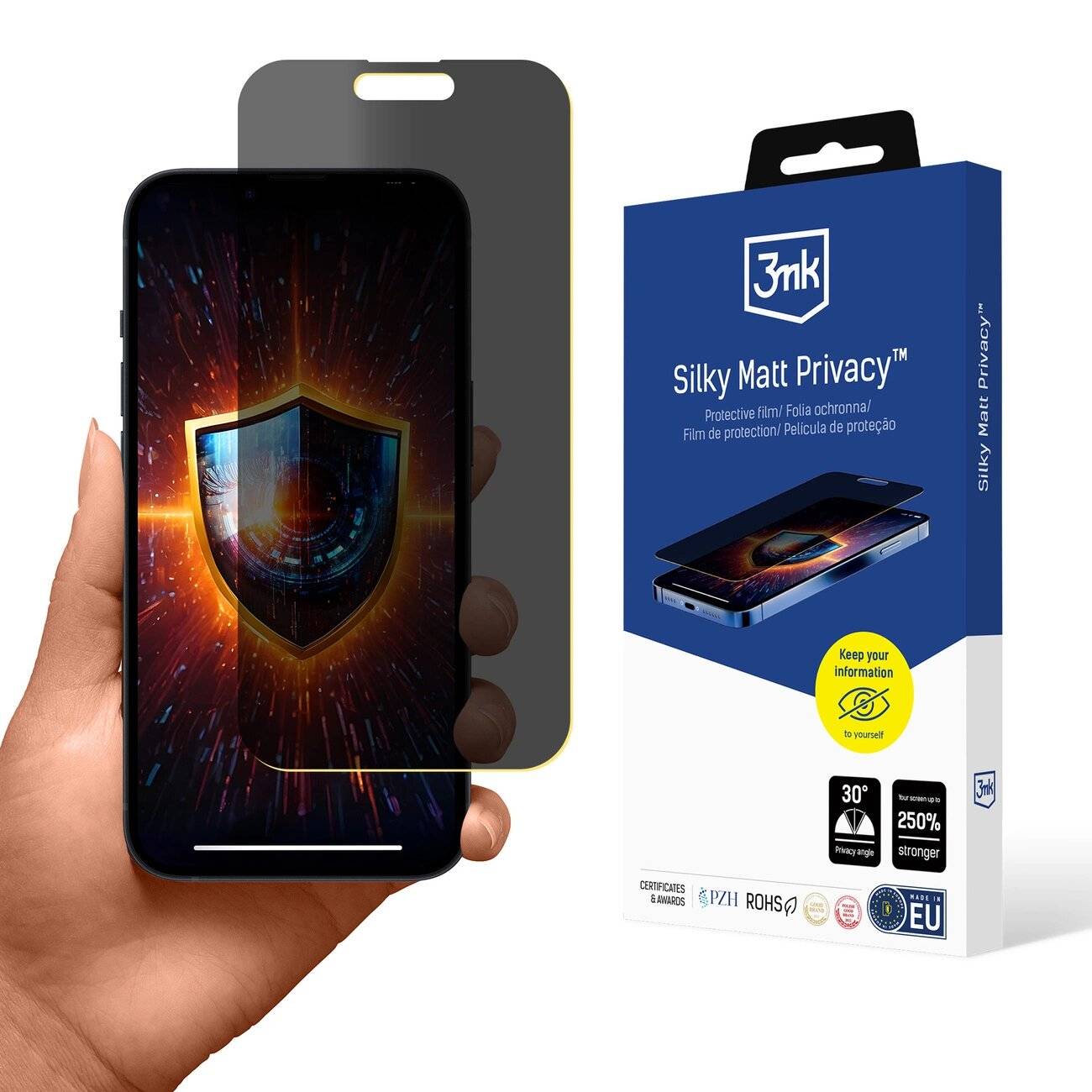 3mk Silky Matt Privacy Sichtschutzfolie Apple iPhone 15 Pro-0