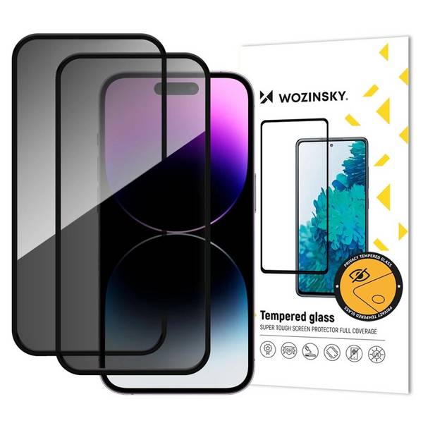 Wozinsky Privacy Glass Schutzglas iPhone 17 / 16 Pro, 2er Set