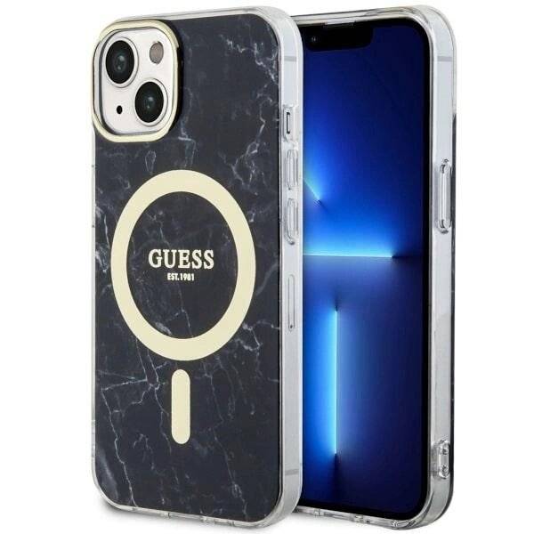 Guess GUHMP14SPCUMAK iPhone 14 6.1″ schwarz/schwarz Hardcase Marble MagSafe