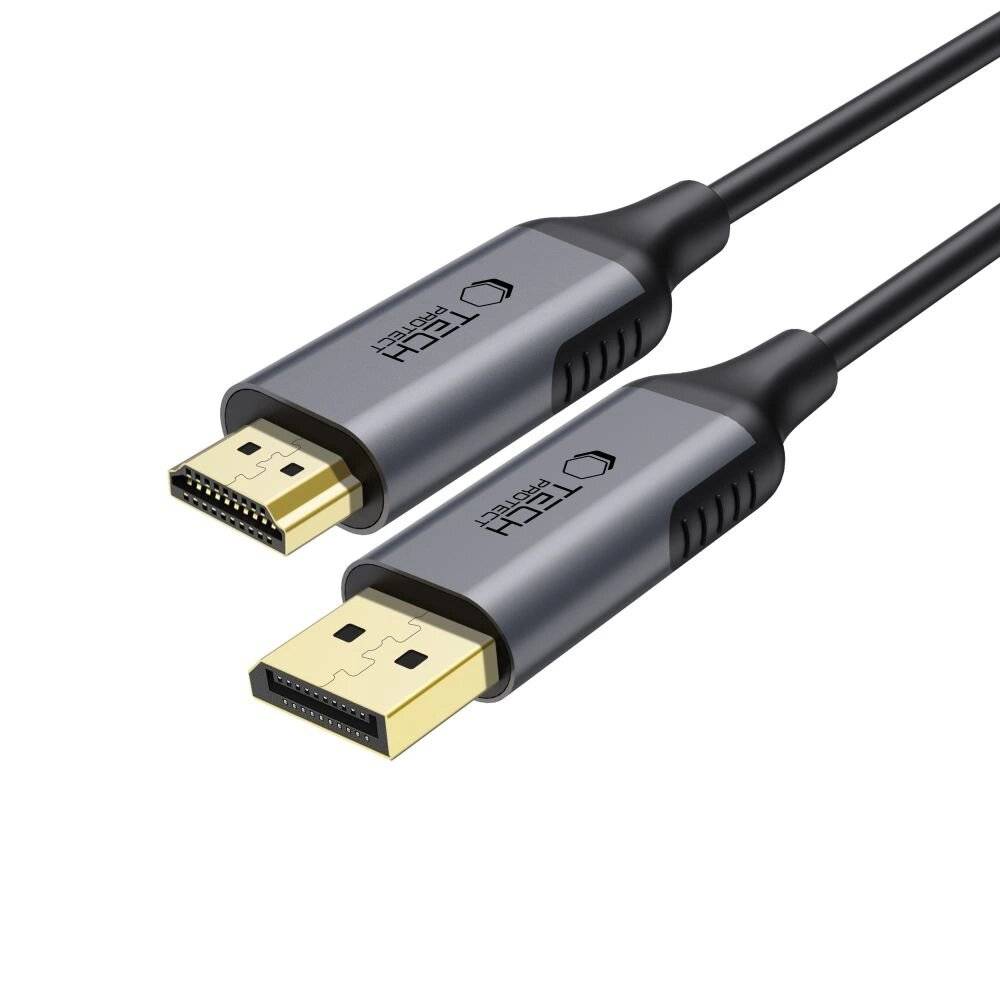 Tech-Protect UltraBoost DisplayPort / HDMI 2.0 4K 60Hz Kabel 2m - Schwarz-0