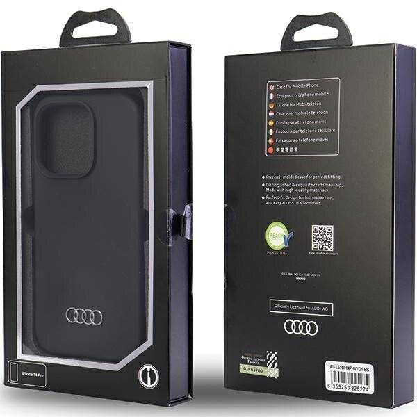 Audi Silikonhülle iPhone 14 Pro 6,1″ schwarz/schwarz Hardcase AU-LSRIP14P-Q3/D1-BK-1