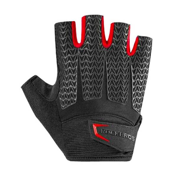 Rockbros S169BR L Fahrradhandschuhe Gel-Einsätzen – Schwarz Rot