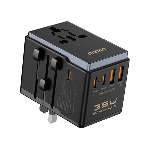 Dudao A35 Universal Travel Adapter Black