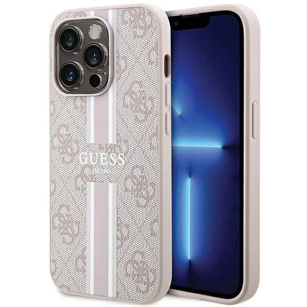 Guess 4G Printed Stripes MagSafe-Hülle iPhone 15 Pro – Rosa-0