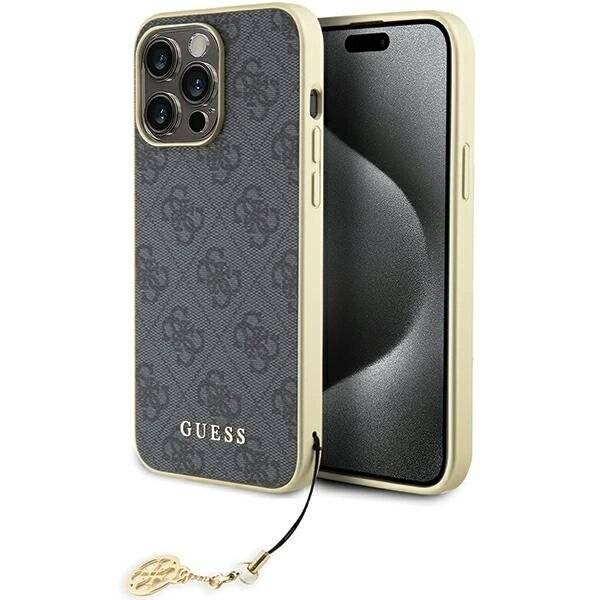 Guess 4G Charms Collection Hülle iPhone 15 Pro Max – Grau
