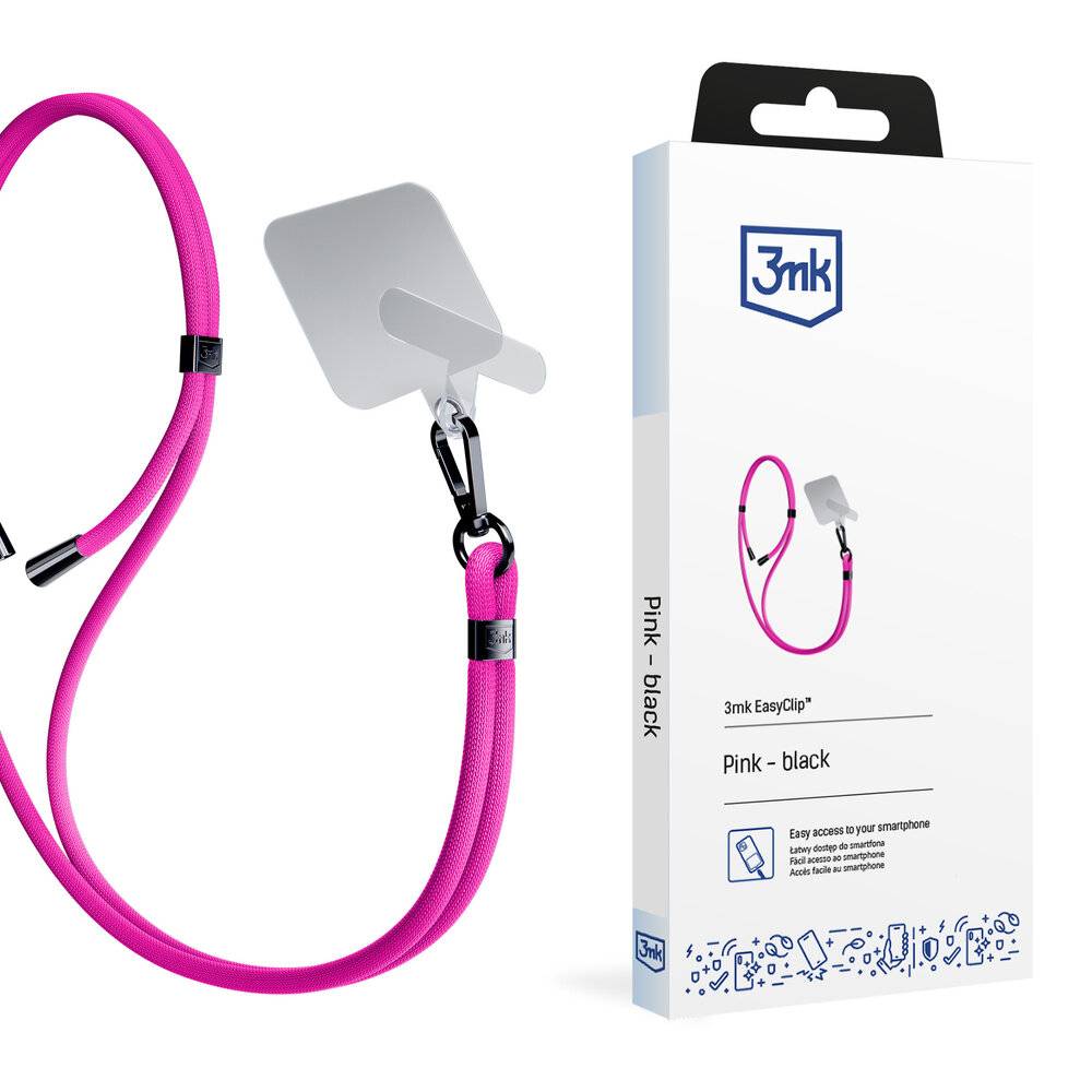 3mk EasyClip Smartphone-Lanyard – Pink-2