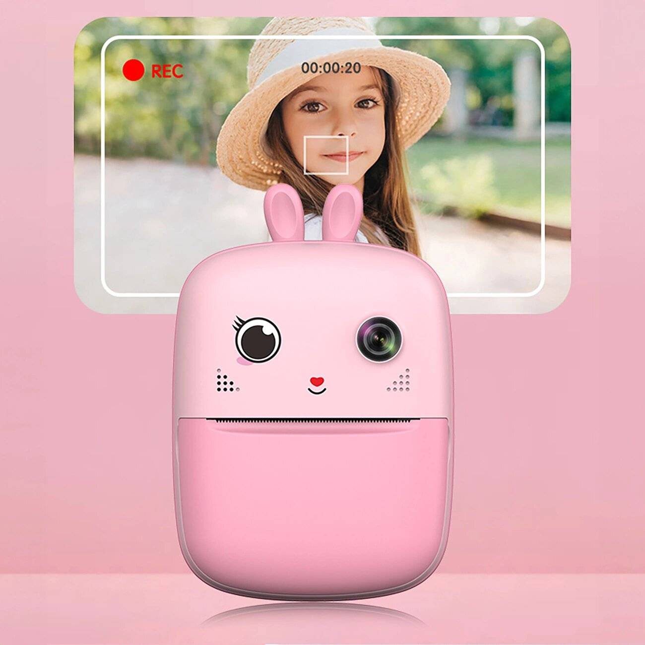 Mini-Thermodrucker Kinder Kamera Camcorder - Rosa-0